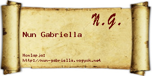 Nun Gabriella névjegykártya